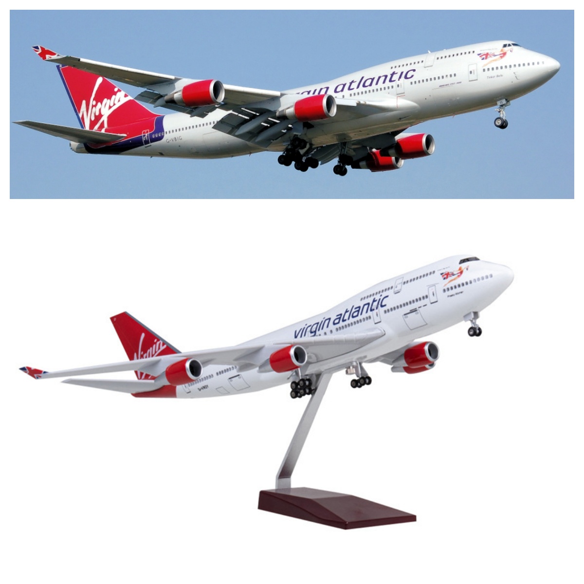 Model Airplane Plastic - Modèle d'avion Virgin Atlantic B747 de