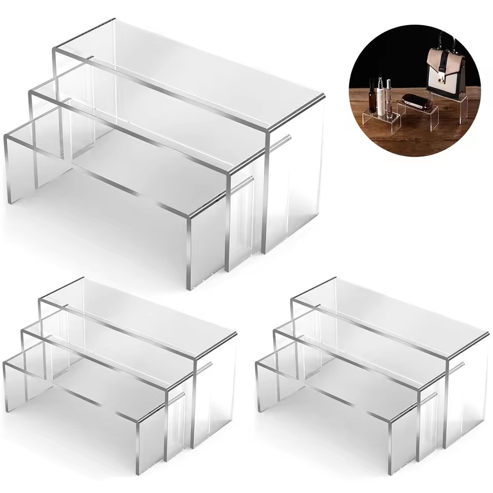 Display Risers Set - Présentoir en acrylique transparent, 3/6/9/12 pièces,